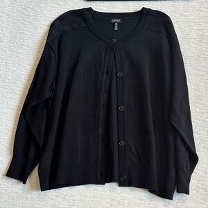 Jones New York Women's Classic Black Cardigan NWT
